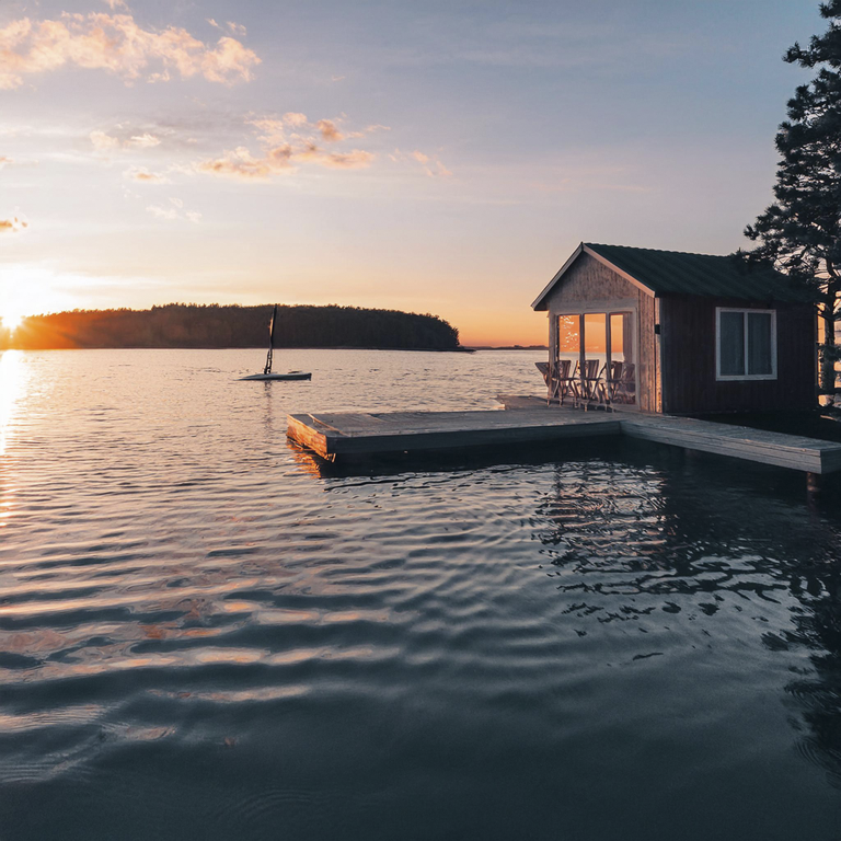 Kyllä kelpaa, kun avautuu laiturilta tällainen järvinäkymä- luontoloma Villa Aavasta